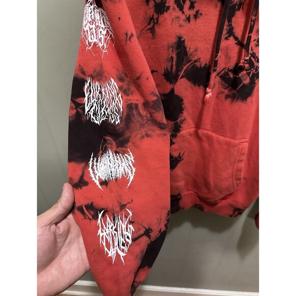 Lurking Class By Sketchy Tank Pullover Hoodie Red Black Tie Dye Mens Small - Picture 2 of 5
